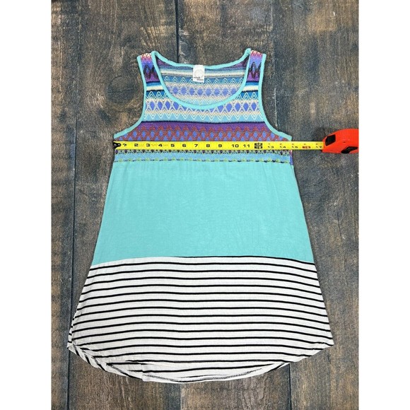 Sun & Moon Women’s Size Small Colorblock Tunic Tank Top! Stripes, Woven! - Picture 5 of 7